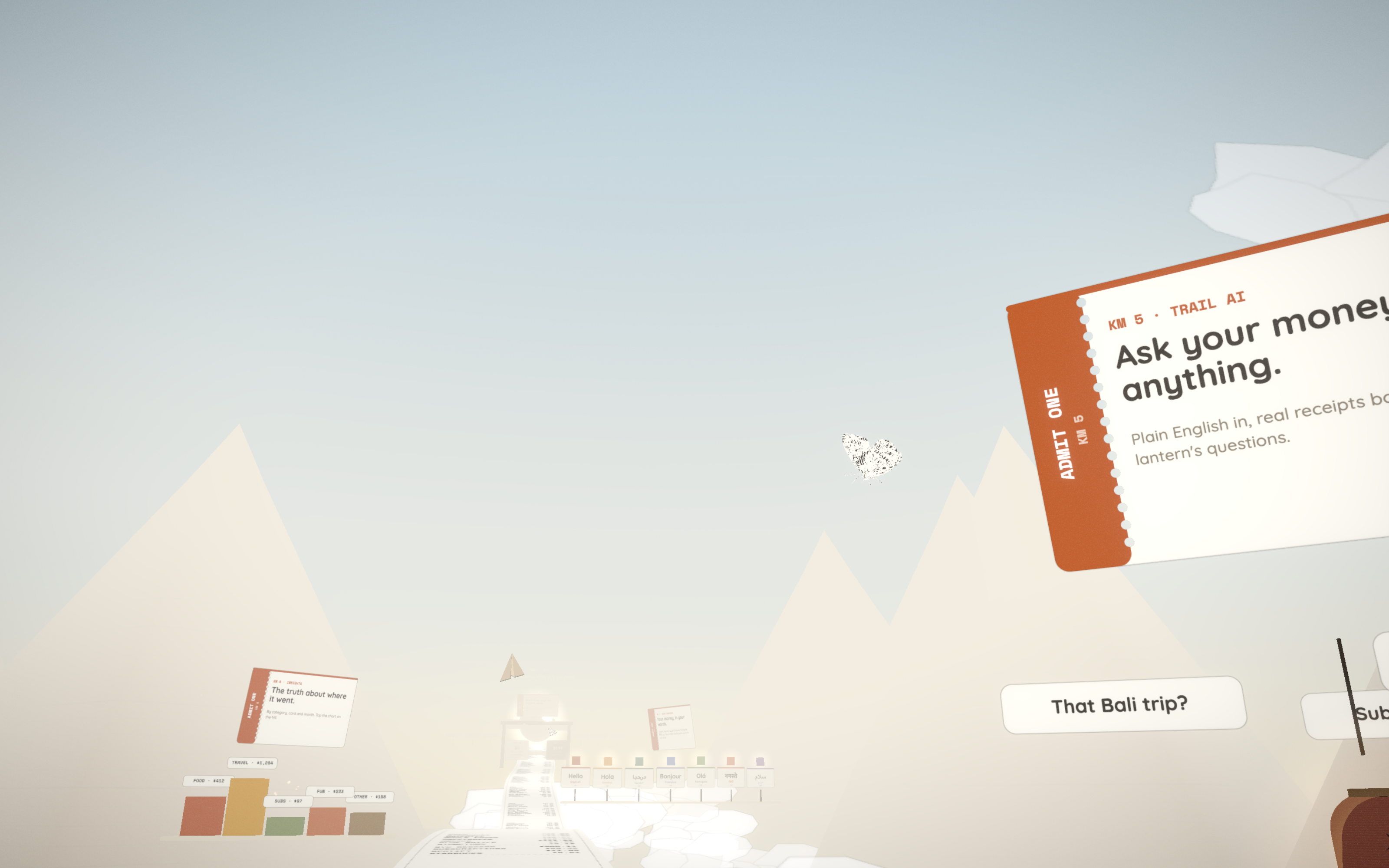Trail AI answering a spending question with receipts